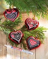 Kerstballen decoreren met edding glansmarker